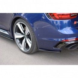 Maxton Rear Side Splitters Audi RS4 B9 Avant Gloss Black, A4 B9