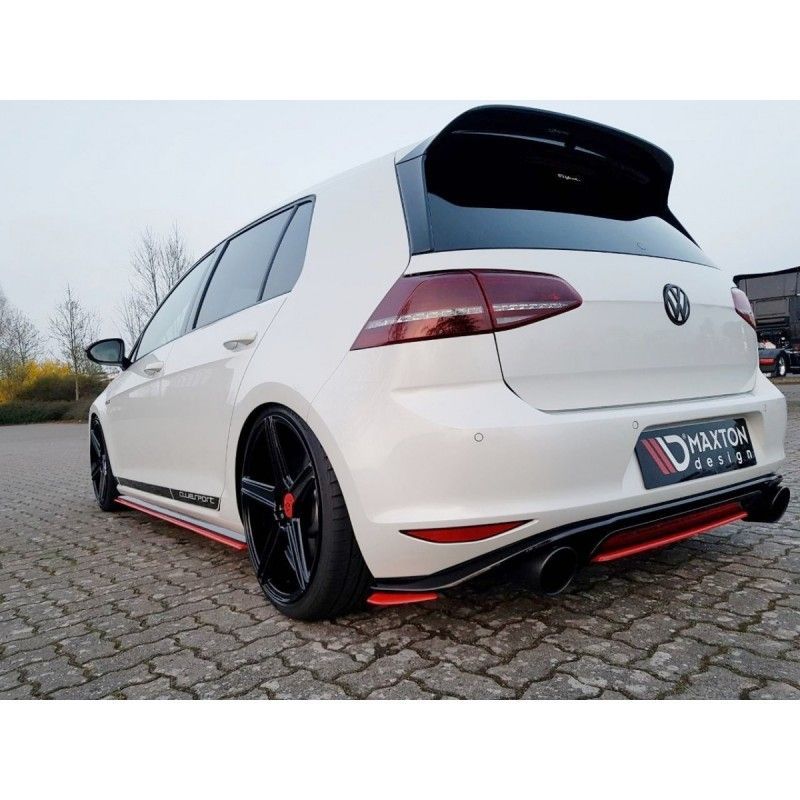 Maxton REAR SIDE SPLITTERS VW GOLF Mk7 GTI CLUBSPORT RED, Golf 7